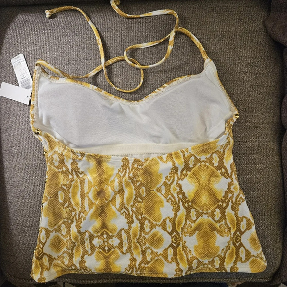 Bongo Bathing Suit Swim Top M Juniors Gold and White - Picture 4 of 8